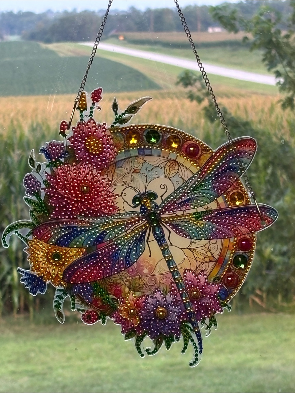 Beautiful Diamond Art Dragonfly Suncatcher